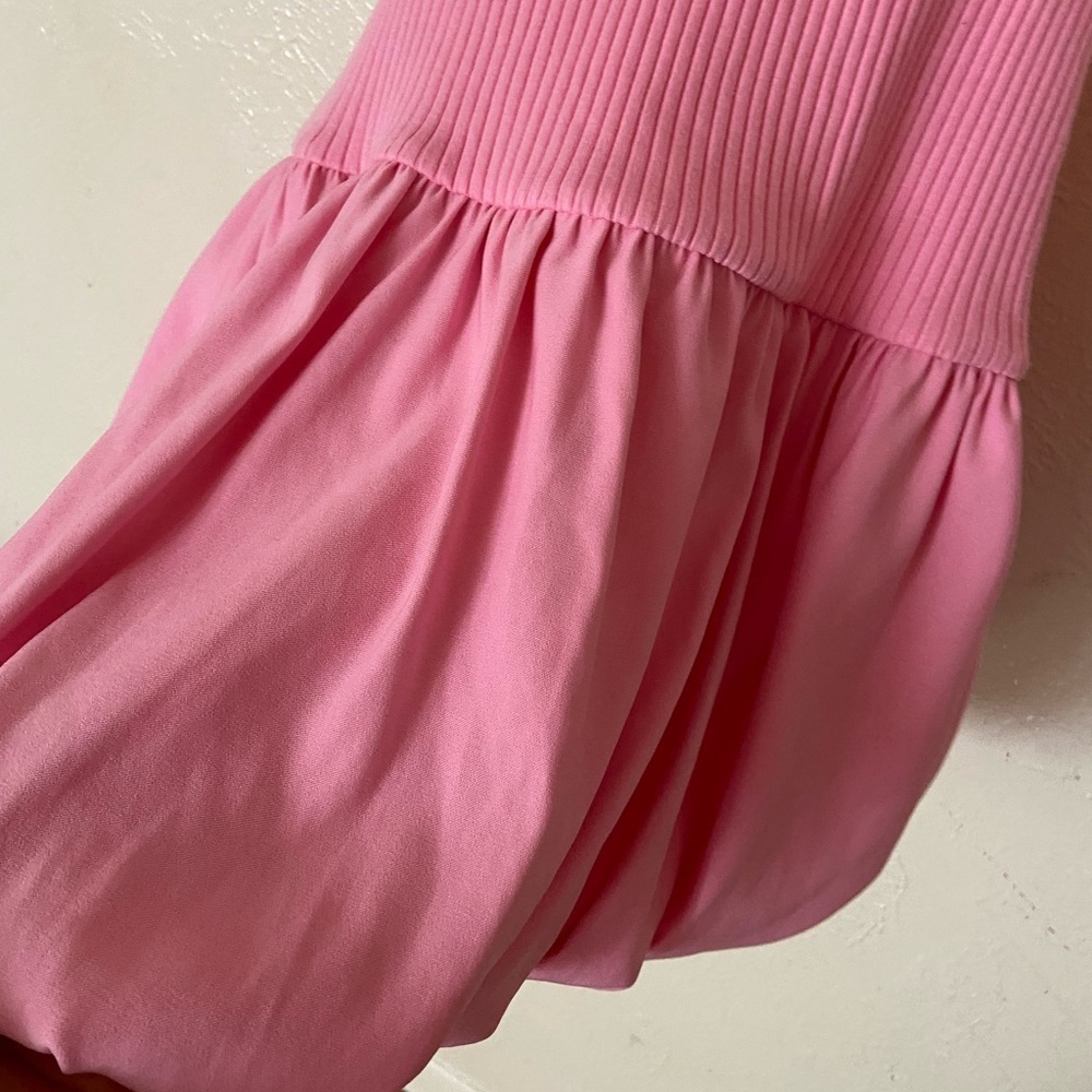 Zara Pink Sheath Dress Mock Neck Sleeveless Cocktail - Picture 5 of 11